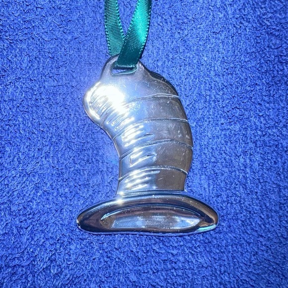 NEW Vintage Cat In The Hat Christmas Tree Ornament Dr Seuss Silver Plated Set - Picture 5 of 11